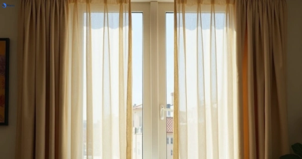 Dusty and dull curtains in kingswood-nsw before steam cleaning